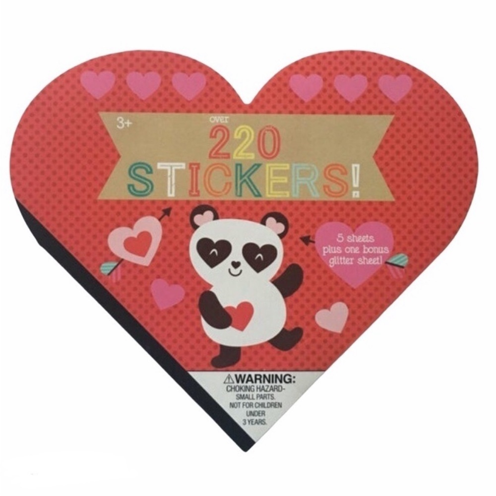 Valentine’s Stickers Book 220+ Pandas Hearts Elephants Owls Planner Journaling